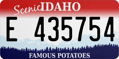 ID license plate E435754