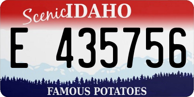 ID license plate E435756