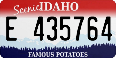ID license plate E435764