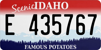 ID license plate E435767