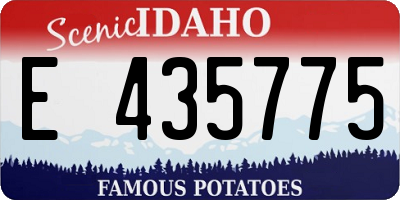 ID license plate E435775