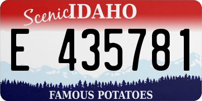 ID license plate E435781