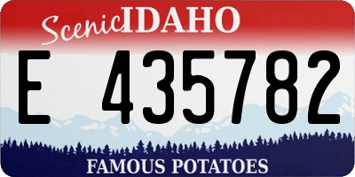ID license plate E435782