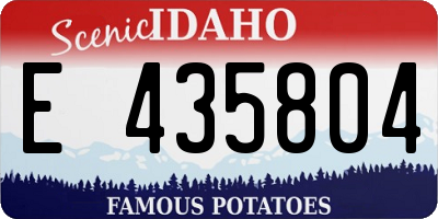ID license plate E435804