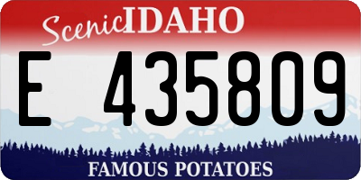 ID license plate E435809