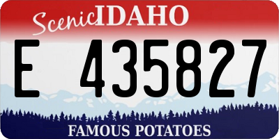 ID license plate E435827