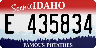 ID license plate E435834