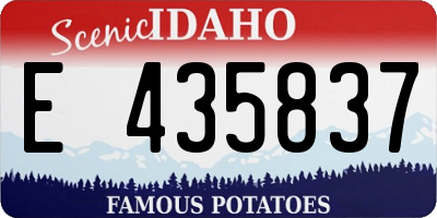 ID license plate E435837