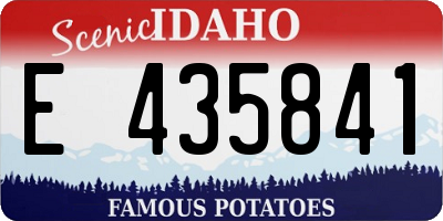 ID license plate E435841