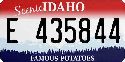 ID license plate E435844