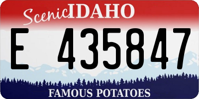 ID license plate E435847