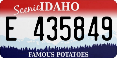 ID license plate E435849