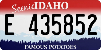 ID license plate E435852