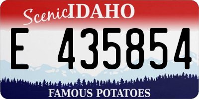ID license plate E435854
