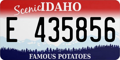 ID license plate E435856