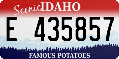 ID license plate E435857