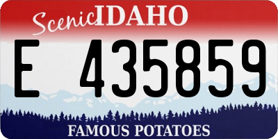 ID license plate E435859