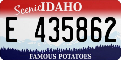 ID license plate E435862