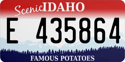 ID license plate E435864