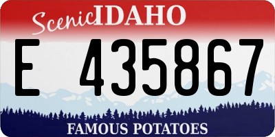 ID license plate E435867