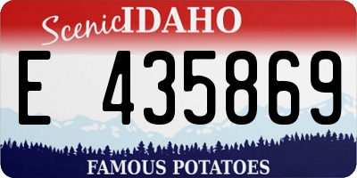 ID license plate E435869