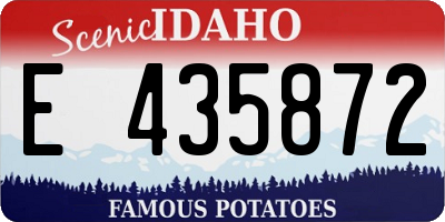 ID license plate E435872