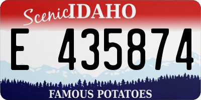 ID license plate E435874