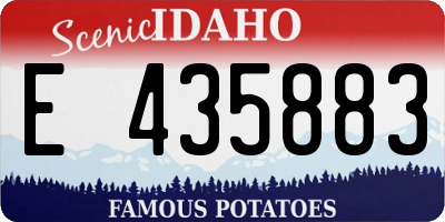 ID license plate E435883