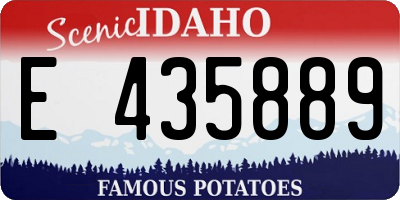 ID license plate E435889