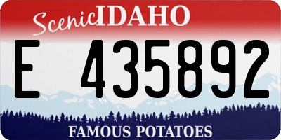 ID license plate E435892