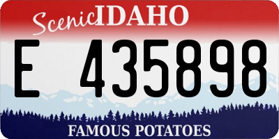 ID license plate E435898