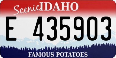 ID license plate E435903