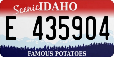 ID license plate E435904