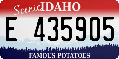ID license plate E435905