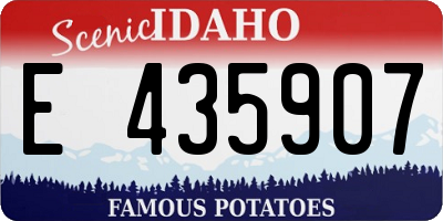 ID license plate E435907