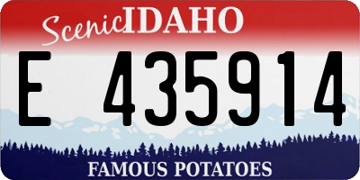 ID license plate E435914