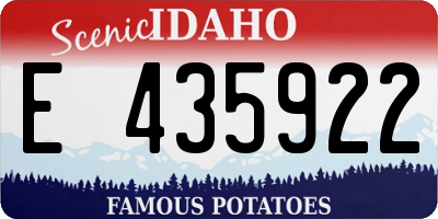 ID license plate E435922