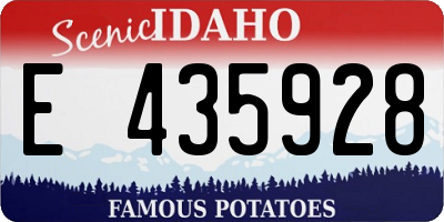 ID license plate E435928