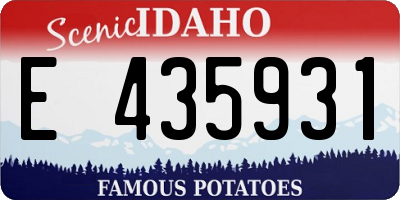 ID license plate E435931