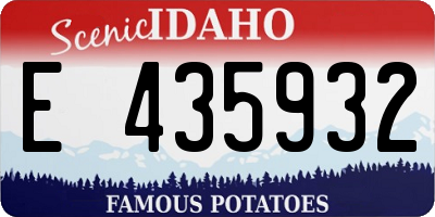 ID license plate E435932