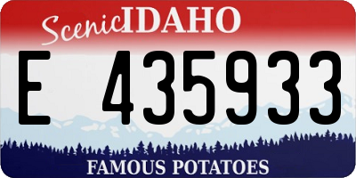 ID license plate E435933