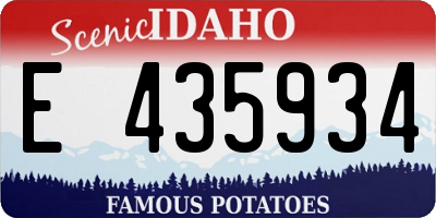 ID license plate E435934
