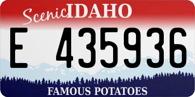 ID license plate E435936