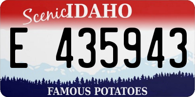 ID license plate E435943