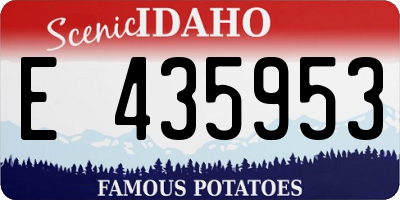 ID license plate E435953