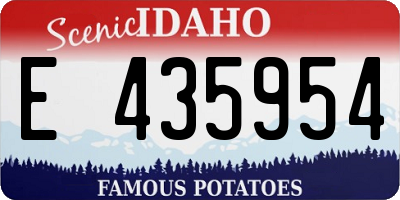 ID license plate E435954