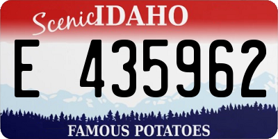 ID license plate E435962