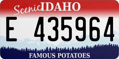 ID license plate E435964