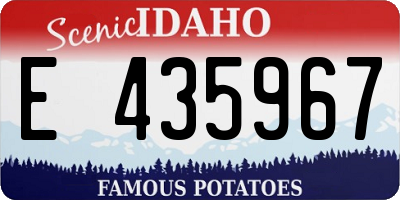 ID license plate E435967