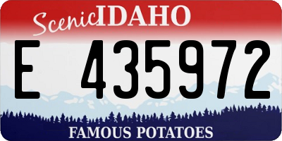 ID license plate E435972